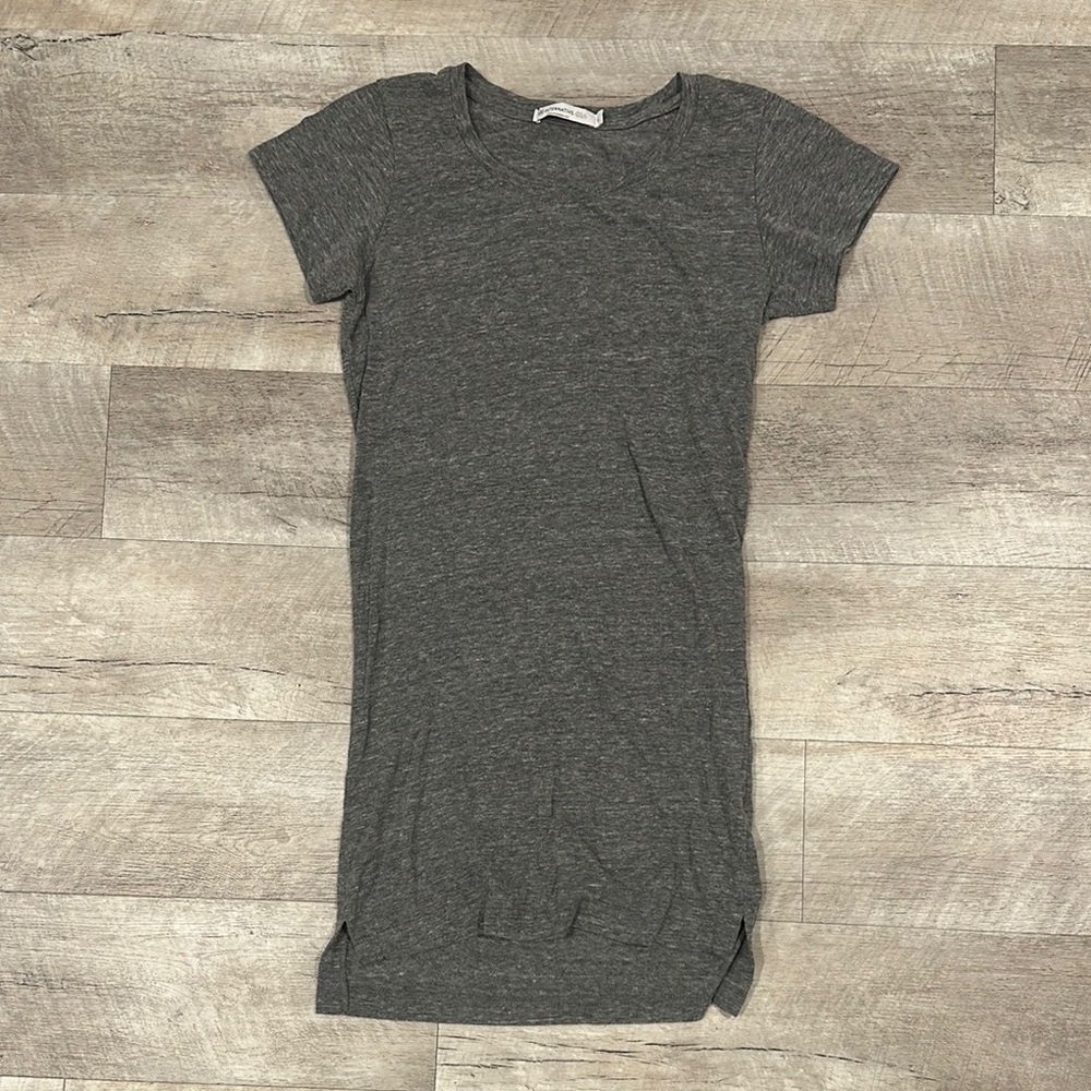 Gray Short Sleeve T-Shirt Dress